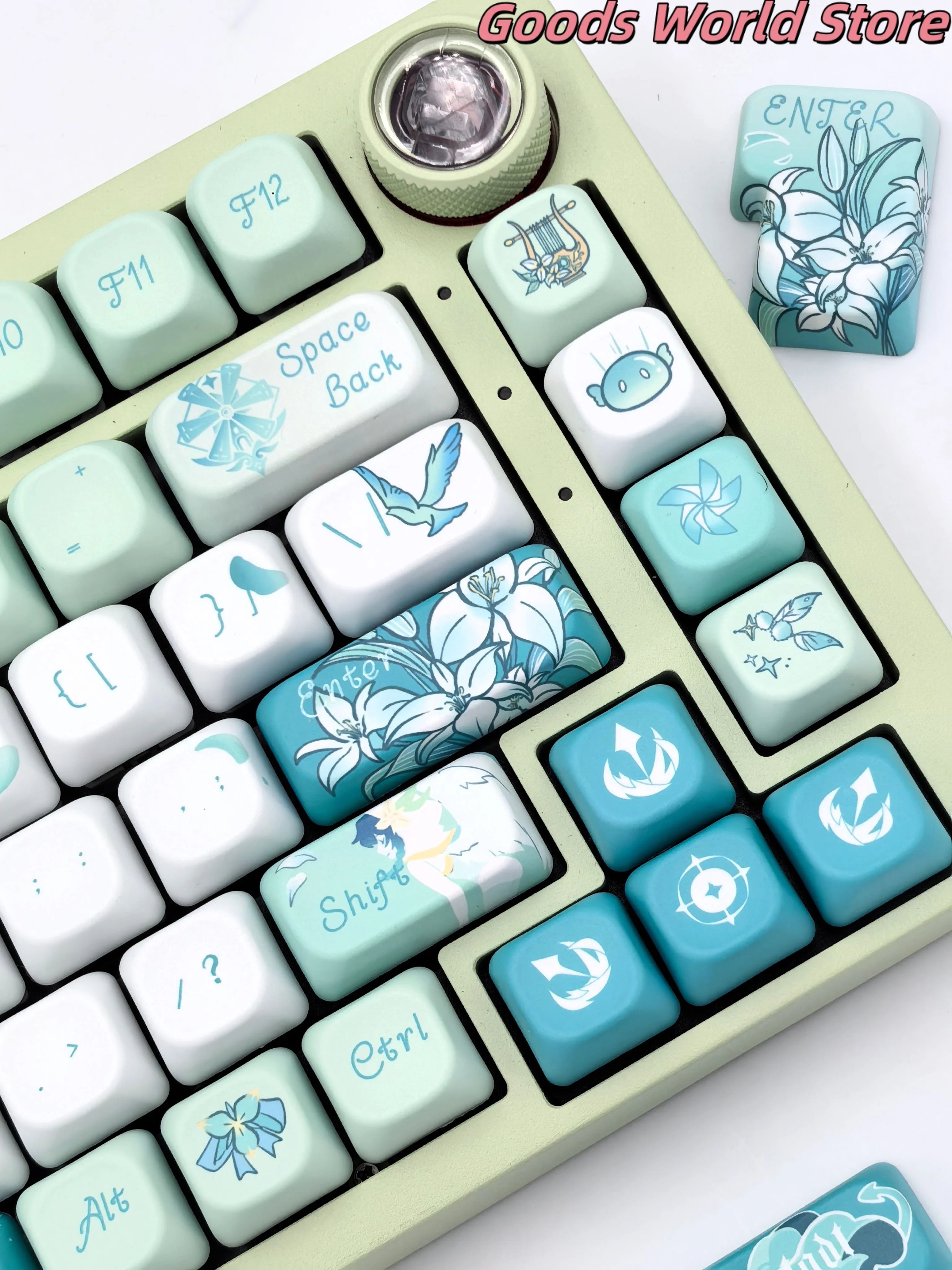 In stock Venti keycap Game Genshin Impact Mechanical Keyboard keycap Venti Cosplay Costume Anime Halloween Gift