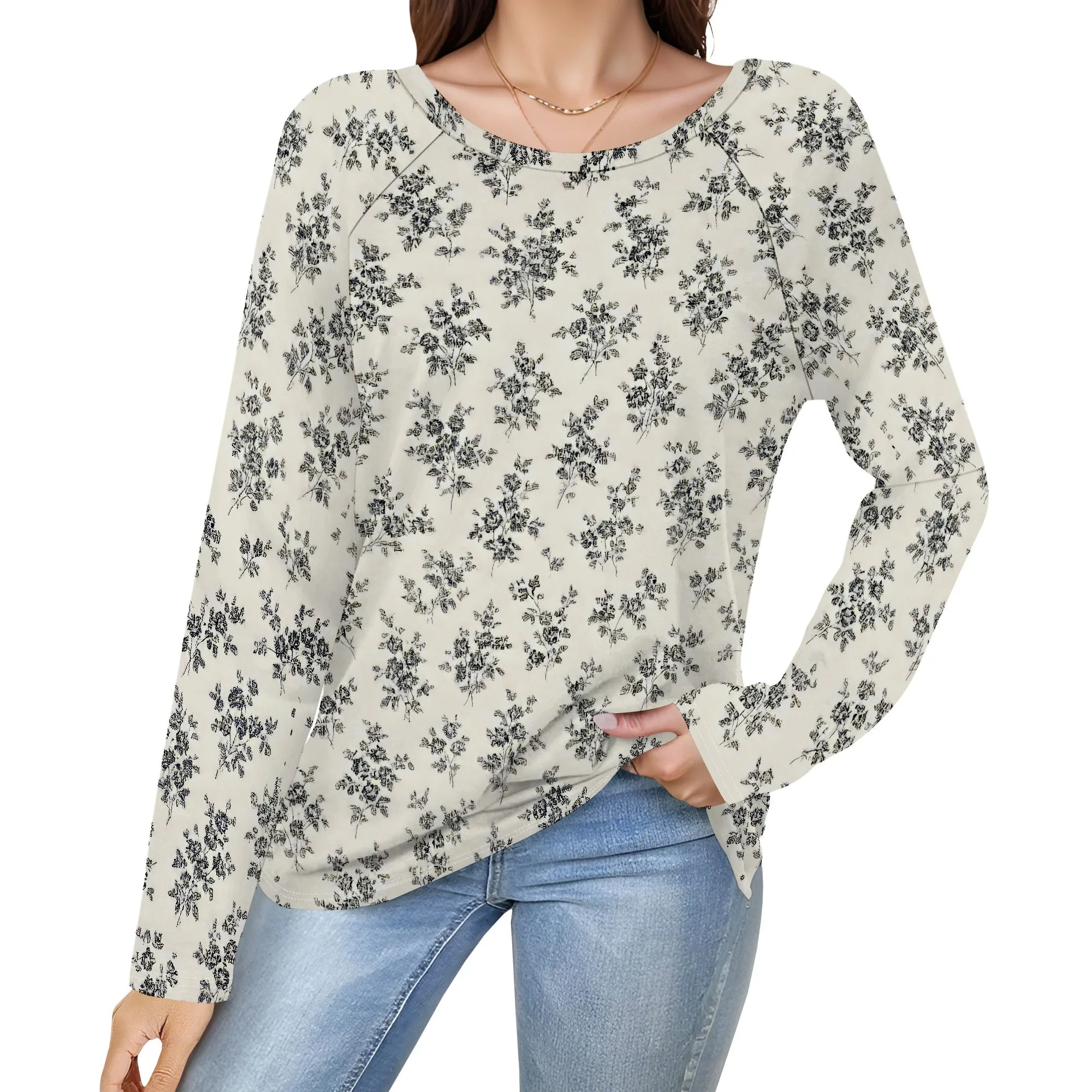 Women's Puff Long Sleeve Tunic Tops Pleated Crew Neck Blouses Dressy Casual Loose Fit Winter and Spring Shirts