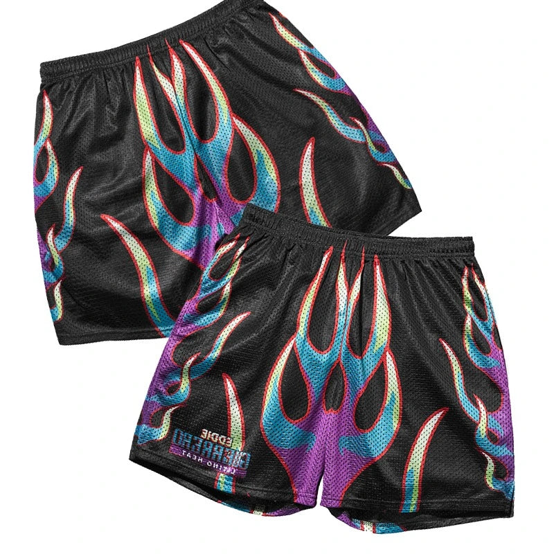 Fashion Gym Fitness Sports Men's Tiger Skull Retro Shorts Training Jogging Fast Dry Breathable Shorts Boxing Sports Beach Shorts