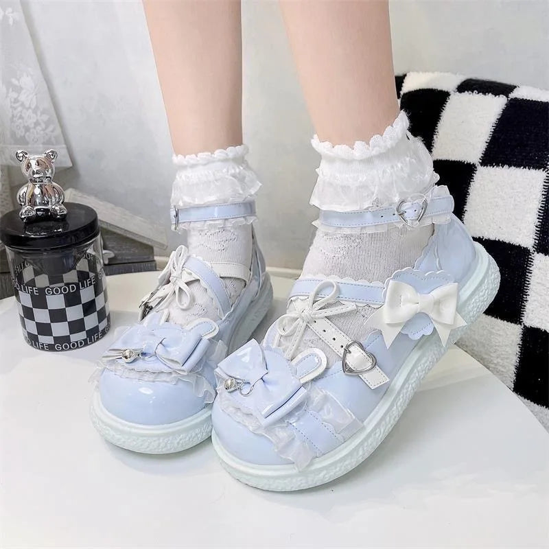 Sweet Round Headed Cute Girl Lolita Shoes Jk Leather Shoes Women 2025 Spring Japanese Lolita Soft Girl Single Shoes