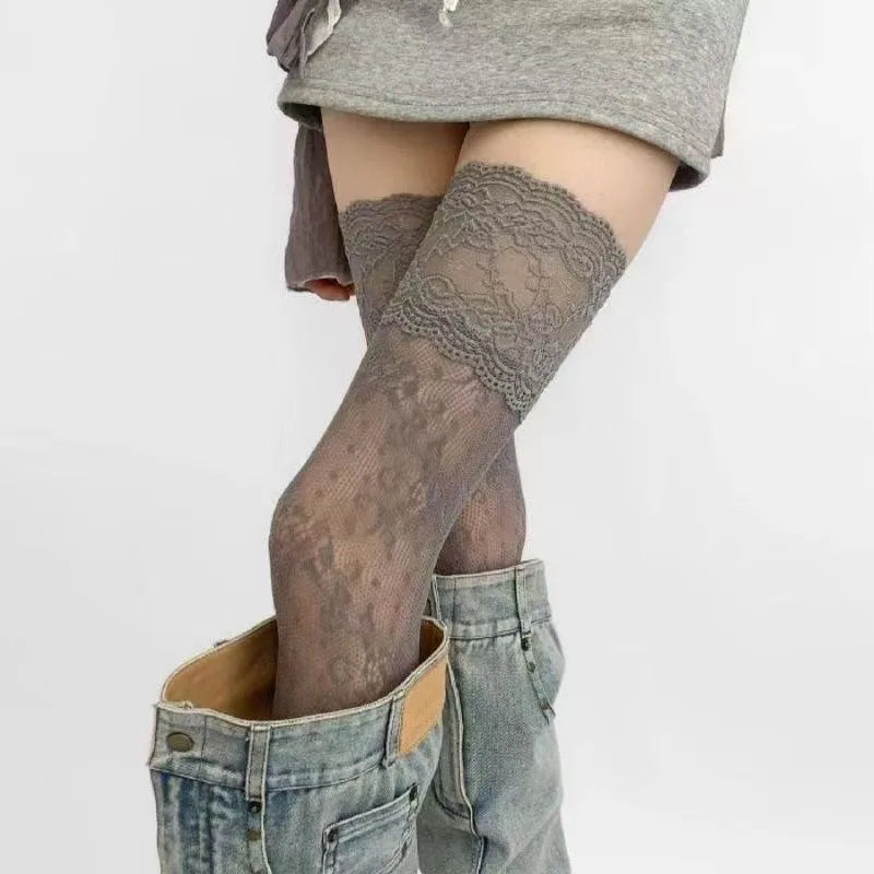 Y2K Leg Stockings Elasticity Slimming Knee Socks Japanese Style Spicy Femboy Over The Knee Horn Shaped Cuffs Sexy Accessories