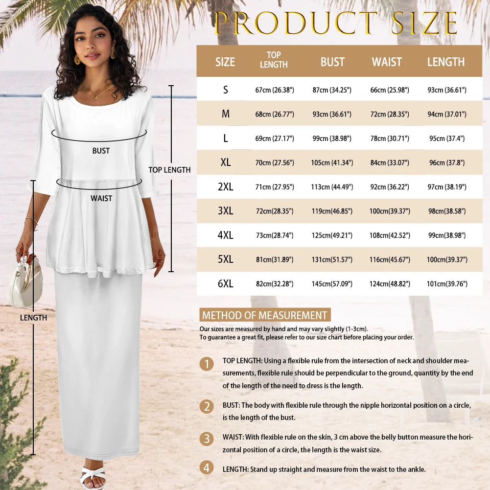 Printed Polynesian Tribal Print crew neck Samoan Puletasi Custom Top And Skirts Womens Two Piece Outfits Set Dress