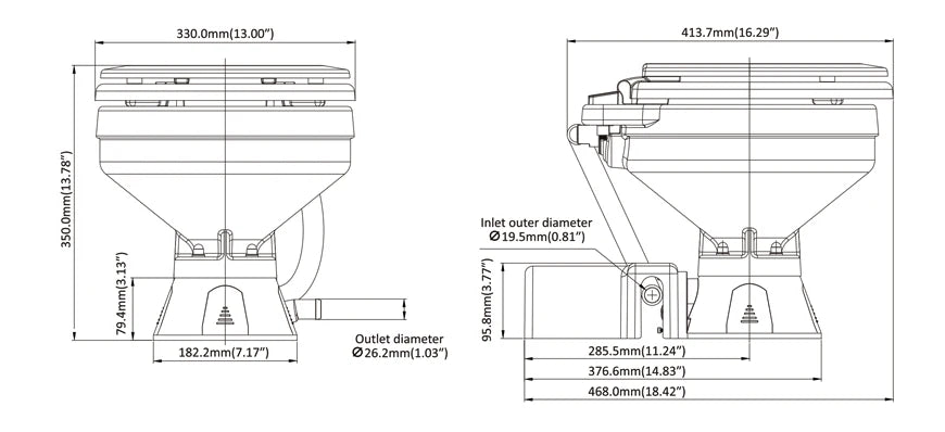 RV Easy To Clean 12v 24v Electric Marine Toilet Smart Toilet Conversion Regular Toilet For Marine Or RV