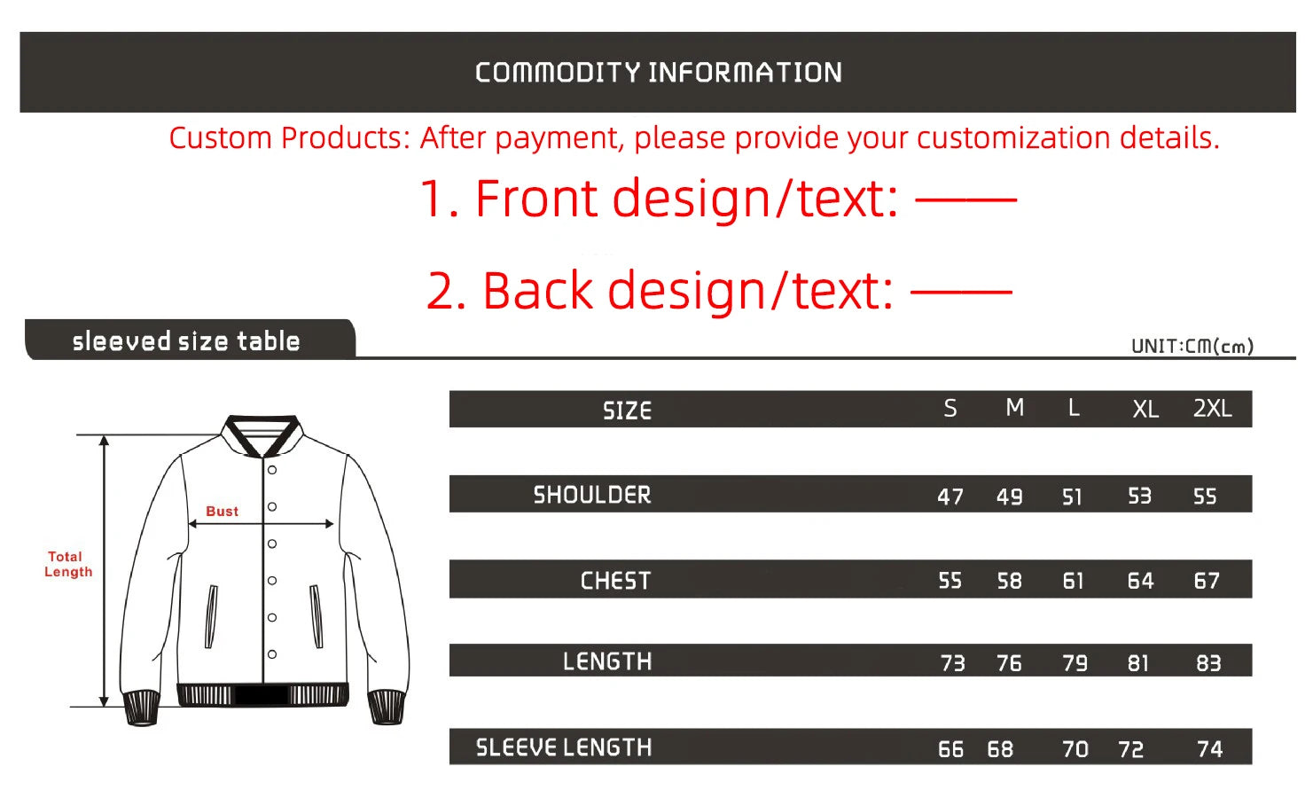 Custom  Jacket  Letterman Bomber winter warm Baseball diy Coat Personalized print Text Logo for Men