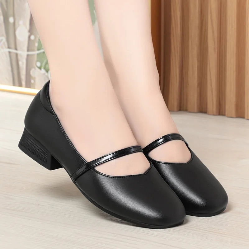 AIYUQI Female Mary Jane Shoes 2025 New Autumn Leather Women's Shoes Fashion Large Size Business Dress Shoes Women