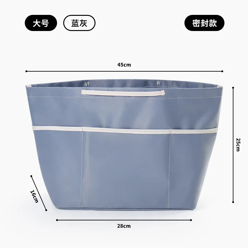 New Nylon Mesh Inner Bag  Lager Capacity Anti-Collapse Tote Liner Bag  Multi-Pocket Expand Space Insert Bag Compartments