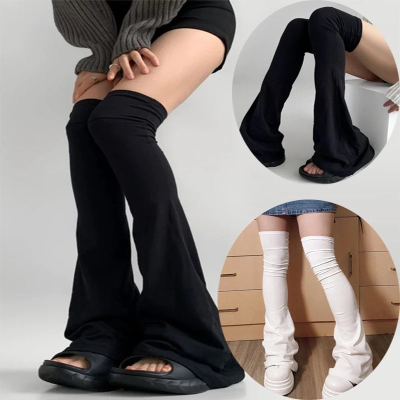 Y2K Leg Stockings Elasticity Slimming Knee Socks Japanese Style Spicy Femboy Over The Knee Horn Shaped Cuffs Sexy Accessories