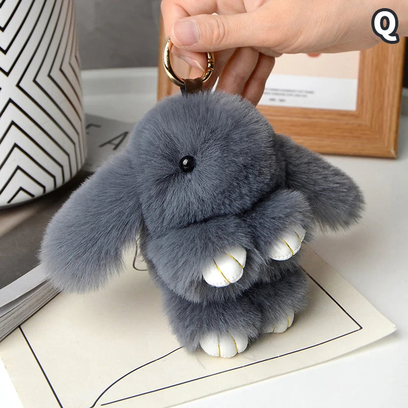 15cm Women's Rabbit Fur Keychain Bag Car Pendant Jewelry Decoration Fashionable Accessory for Bags And Gifts