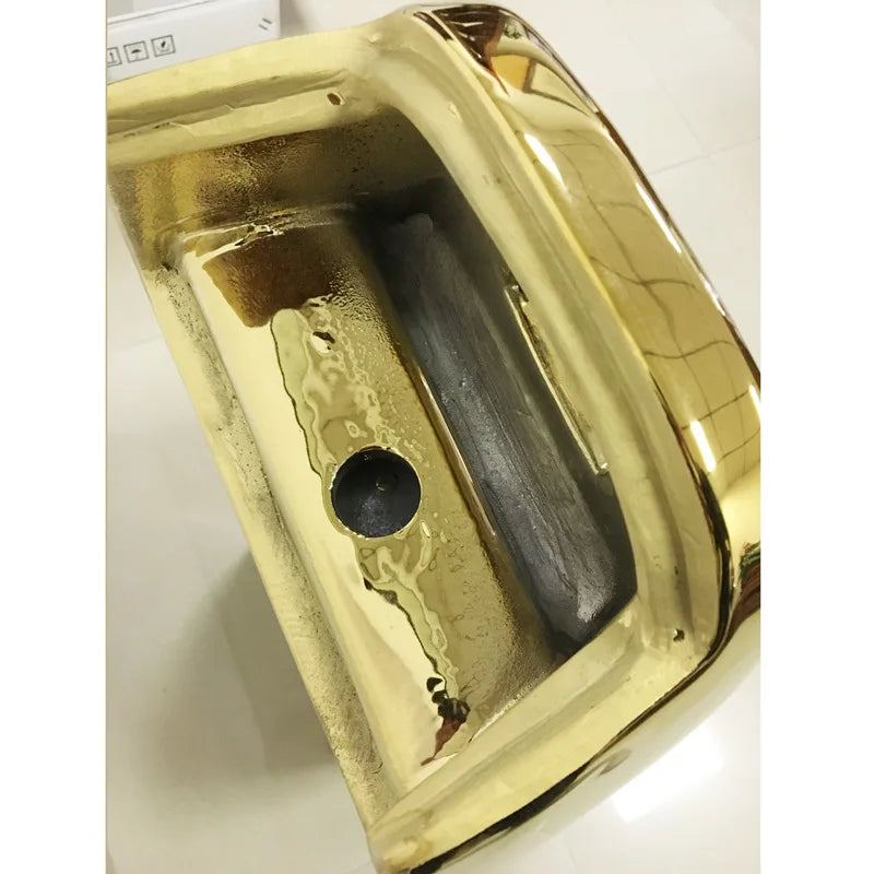 Local tyrant gold floor urinal, all gold urinal with induction wall-mounted urinal