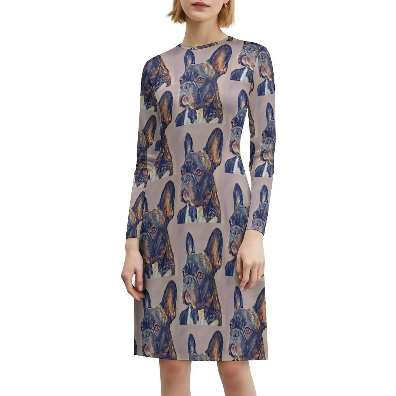 French Bulldog Floral Smock Dress For Women Spring Summer Casual Dress For Party Dog Dogs Pet Pets Mans Best Friend Womens