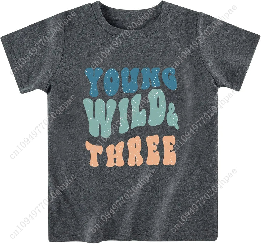 Toddler Boys Girls 3rd Birthday Shirts for Baby Kids 3 Years Old Birthday Outfit for Party Short Sleeve Tshirt
