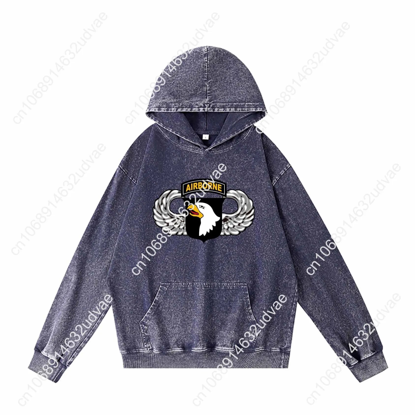 101st Airborne Parachutist Wings Division Patch Hoodies Retro Hooded Sweatshirt Man Woman Teenager Pullover Customized Tops