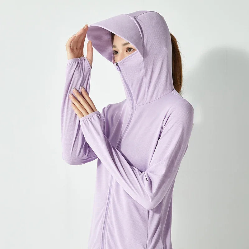 New High-quality Ice Silk Slim Fit Couple Sunscreen Suit Summer Ultra-thin Breathable Outdoor Sports UV Resistant Jacket