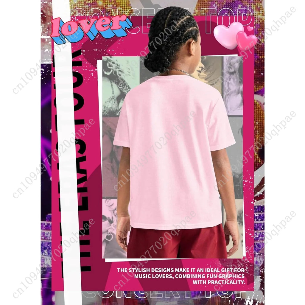 Girl Country Music T-Shirt - Kids Singer Letters Graphic Birthday Shirts Gifts Fan Song Tour Concert Outfit Top