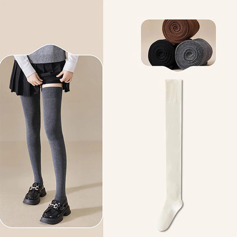 New Winter Extended Leg Socks Thigh High Socks For Women 100cm JK Lolita Stockings Over The Knee Stocks Slim Velvet Thigh Socks