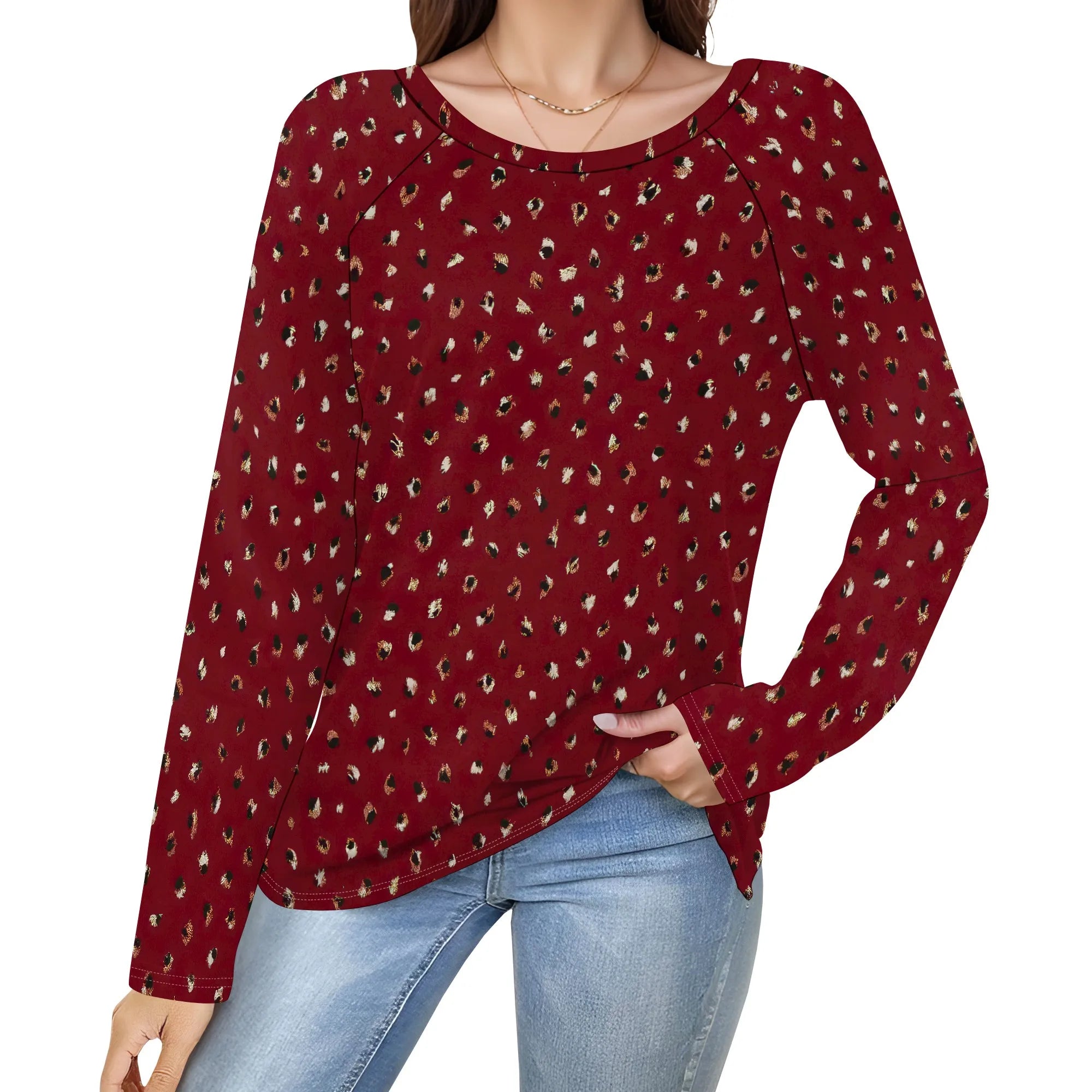 Women's Puff Long Sleeve Tunic Tops Pleated Crew Neck Blouses Dressy Casual Loose Fit Winter and Spring Shirts