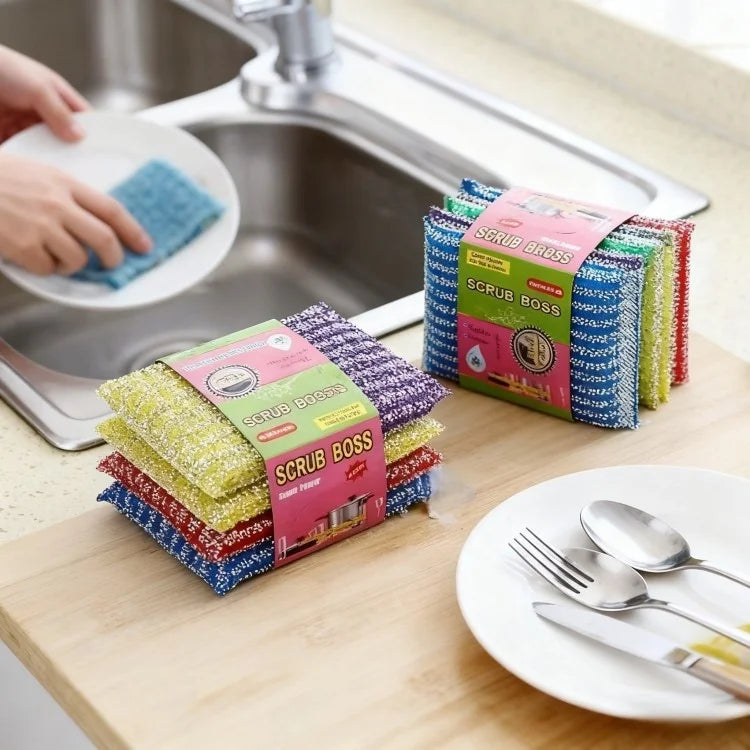 Non-Scratch Dish Sponge Cloth - Reusable Microfiber Cleaning Sponge Absorbent Double-Sided for Kitchen Dishes Pots Shoes