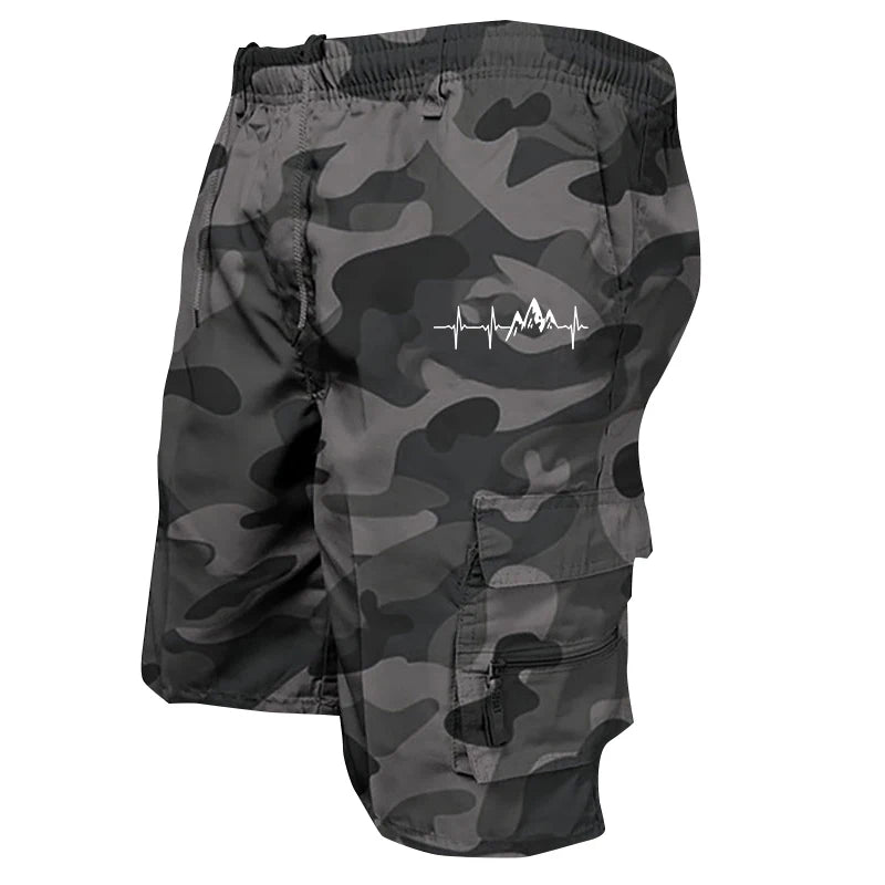 Men's Casual Work Shorts Multi-pocket Loose Drawstring Cargo Shorts Outdoor Sports Short Pants for Men Streetwear