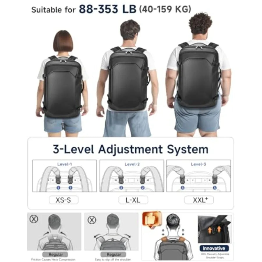 Rolling Laptop Backpack 2 in 1 Carry on Backpack with Wheels Water Resistant Carry on Suitcase with 2 Packing Cubes TSA Large T