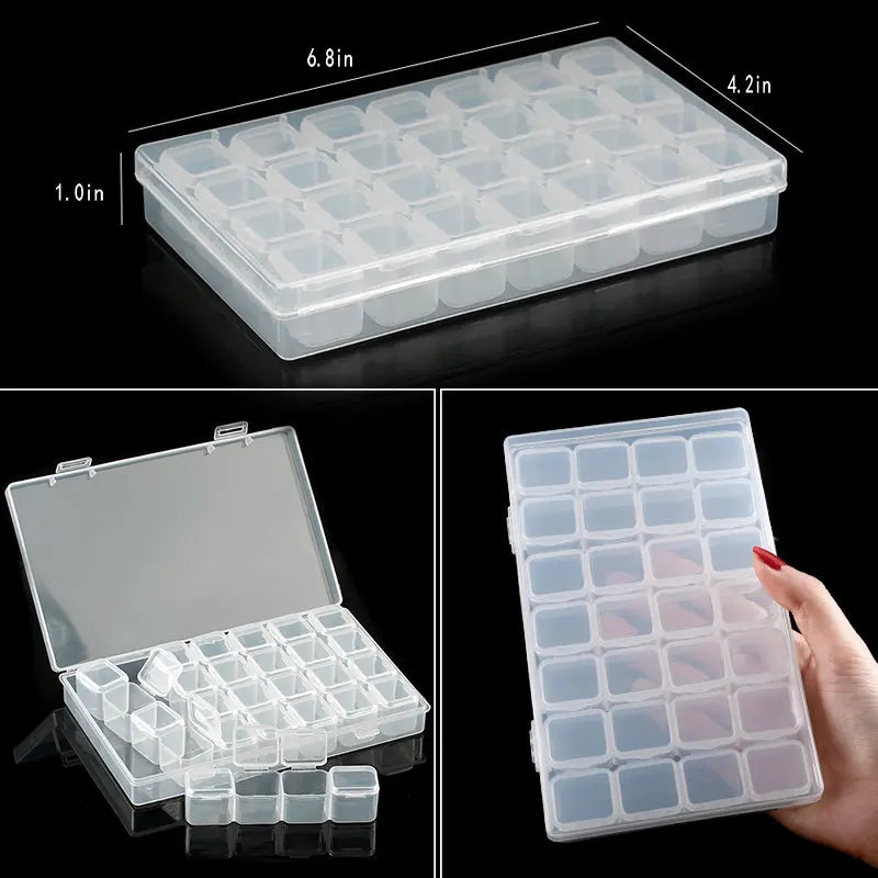 Transparent Plastic Storage Jewelry Box Compartment Adjustable Container For Beads Earring Box For Jewelry Rectangle Box Case