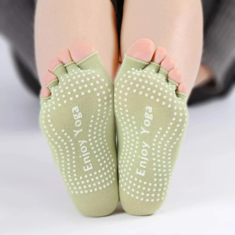 Toeless Non Skid Yoga Socks Sticky Grip for Women Men Anti Slip Lady Gym Fitness Sports Pilates Professional Dance Sock