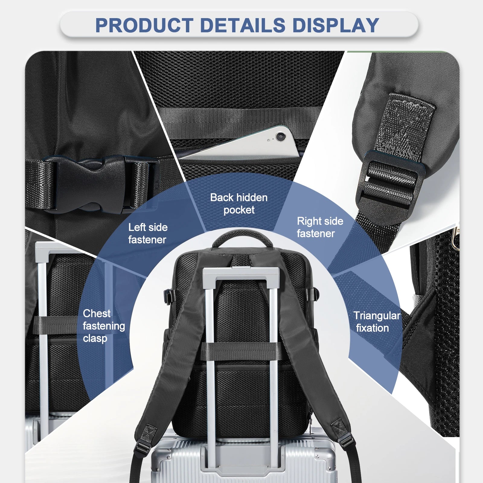 Under Seat Travel Backpack, Ryanair Wizzair 40x30x20 Airplane Travel Backpack, Men Business Laptop Backpack Carry-On Bag Package