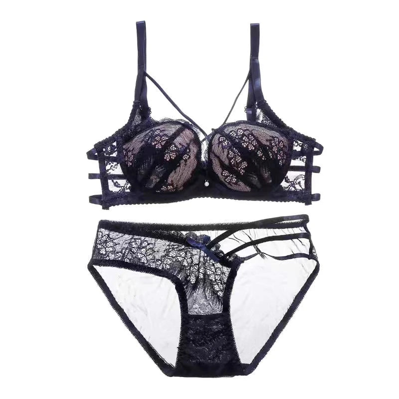 Holiday Bridal Lingerie Set Sexy Red Lace Bra Low Back Support Push Up Bralette Pure Desire CA Delivery MOYISU Sexy  32-38 Tushy