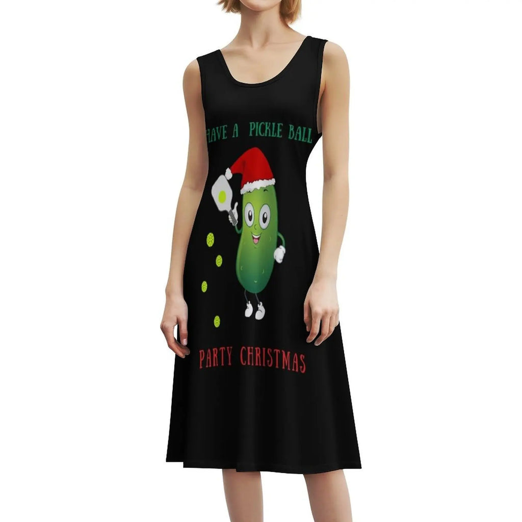 Have A Pickle Ball Party Christmas Korean Style Dress For Women Elegant Casual Dress For Party Or Daily Wear Marvacousins246