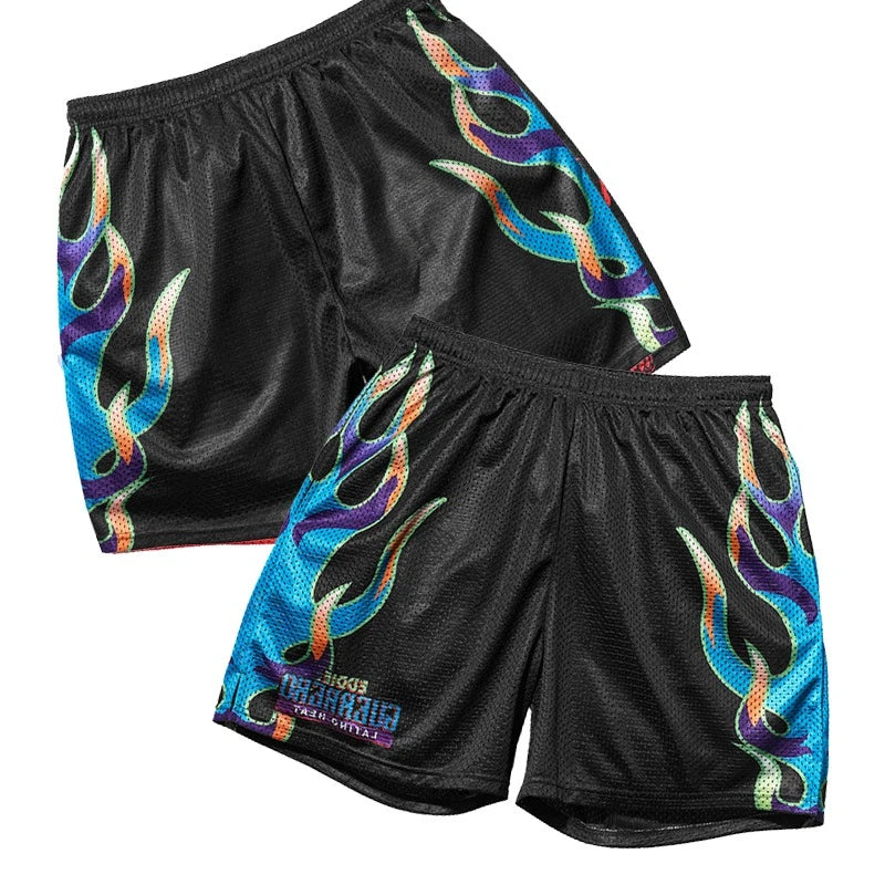 Fashion Gym Fitness Sports Men's Tiger Skull Retro Shorts Training Jogging Fast Dry Breathable Shorts Boxing Sports Beach Shorts