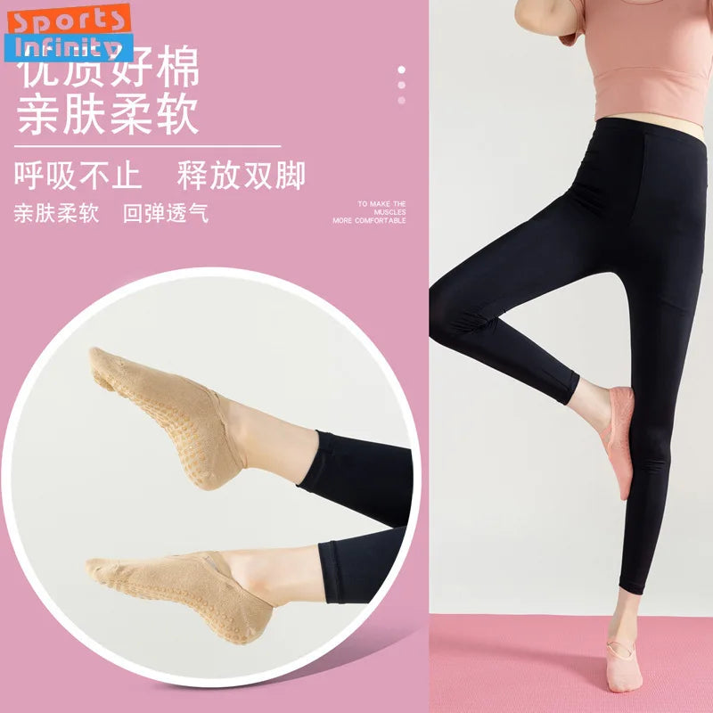 Harajuku Cross Belt Yoga Socks Anti Slip Women Professional Pilates Socks Gym Fitness Floor Trampoline Dance Sports Socks