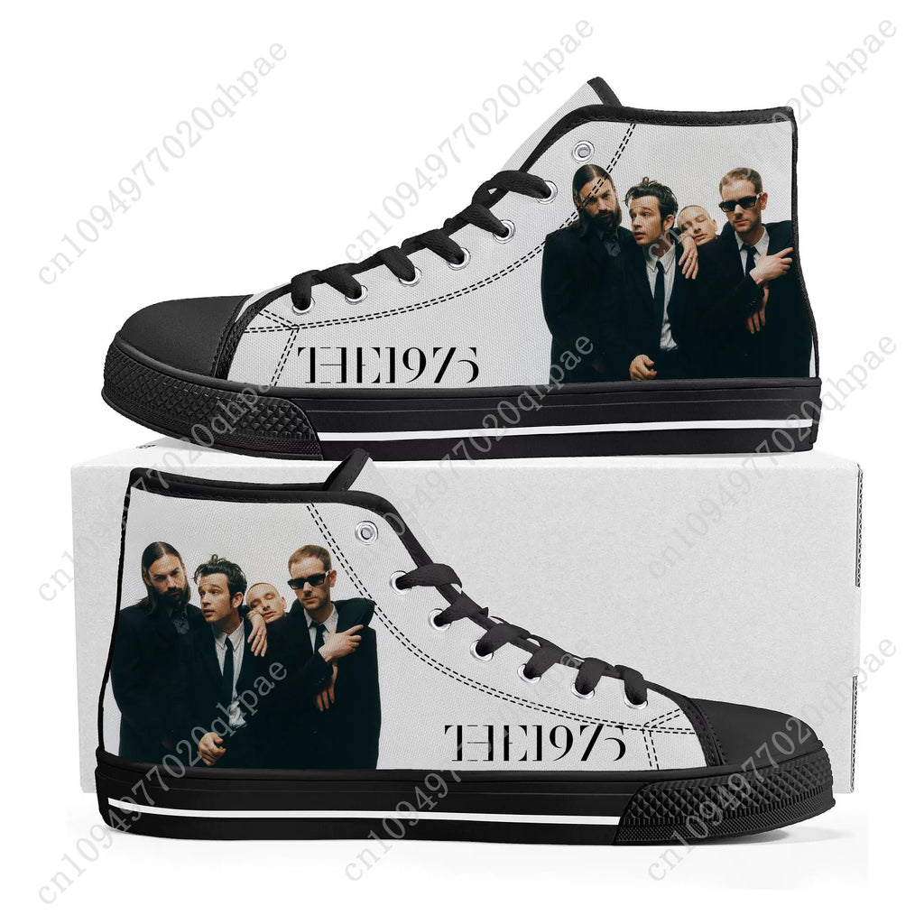 The 1975 High Top Sneakers Mens Womens Teenager High Quality Canvas Sneaker 3D Print Casual Couple Shoes Personalized Shoe
