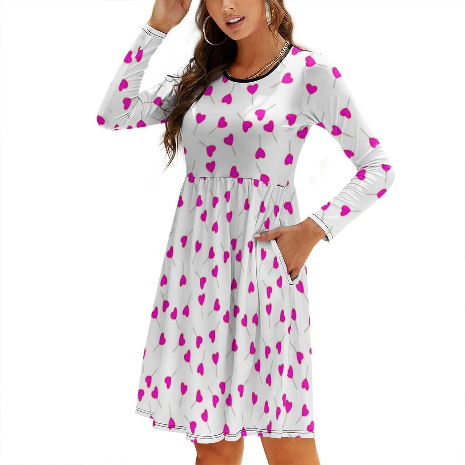 Lollihearts Women's Streetwear Party Dress Trendy Print Club Clothing For Female Lollipop Lollipops Hearts Lollihearts Women's