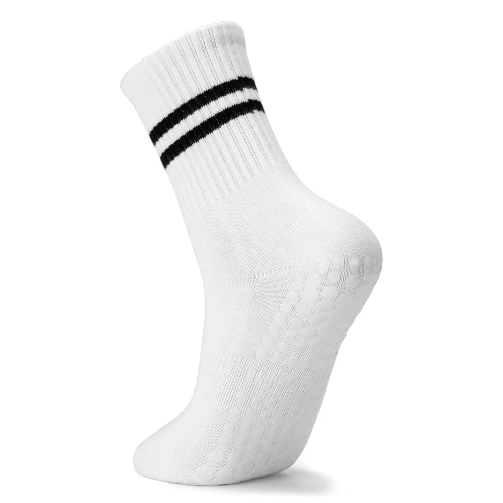 Yoga Pilates Socks with Grips for Women, Non Slip Grips Cotton Socks for Barre, Ballet, Dance, Workouts
