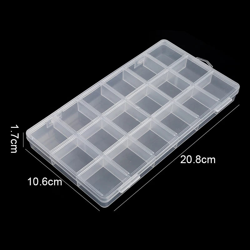 Transparent Plastic Storage Jewelry Box Compartment Adjustable Container For Beads Earring Box For Jewelry Rectangle Box Case
