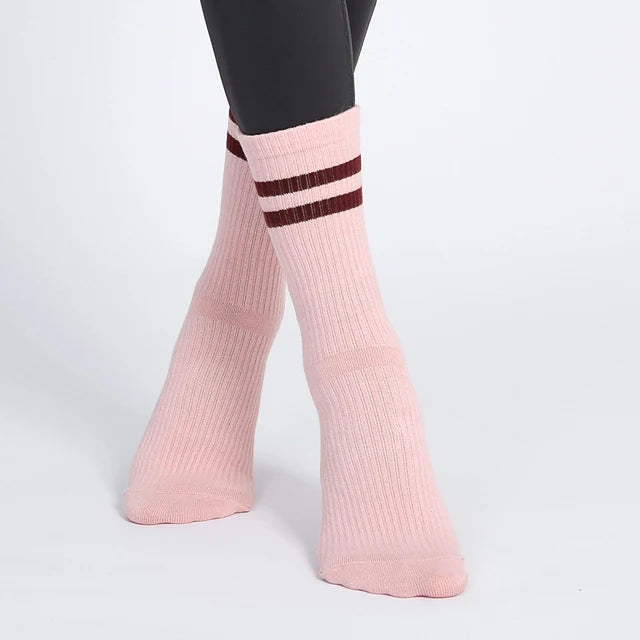 Mid-tube Ladies Fitness Pilates Socks Non-slip Breathable Anti Skid Floor Yoga Socks Women Dance Ballet Sports Cotton Socks