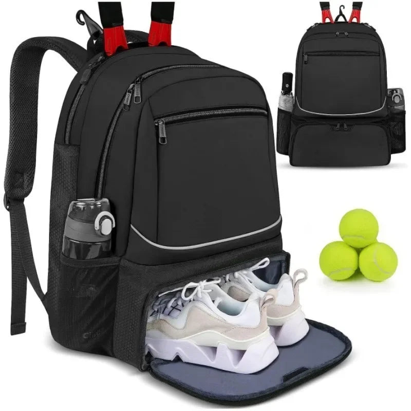 Professional Racquet Backpack - Tour-Grade Tennis Bag with Ventilated Shoe Zone & Multi-Layer Storage (Sport Gear Organizer)