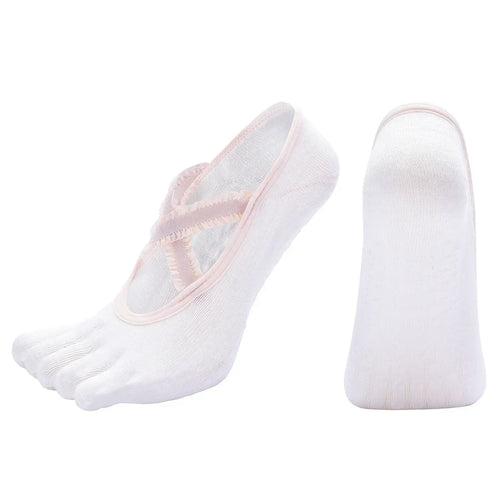 1 Pair Breathable Five Finger Yoga Socks for Women Split Toe Professional Pilates Socks Indoor Dance Floor Fitness Sports Socks