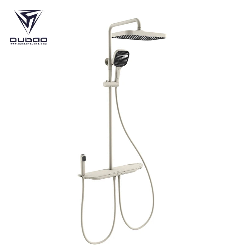 Thermostatic Control Piano Shower System Smart Digital Wall Mounted Shower Head Bathroom Shower Set