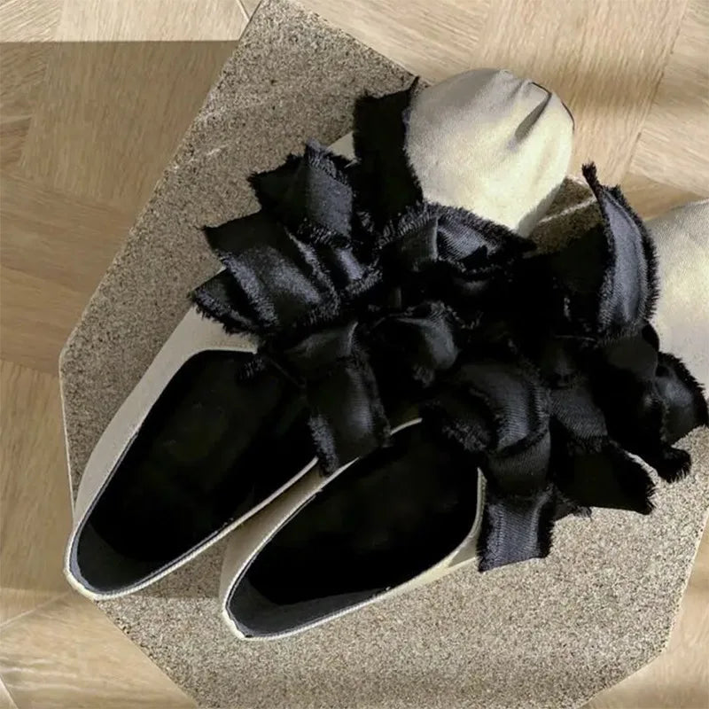 Women's Bowtie Decor Soft Sole Ballet Flat Shoes 2025 Trend Comfort Slip On Loafers Woman Non Slip Casual Shoes