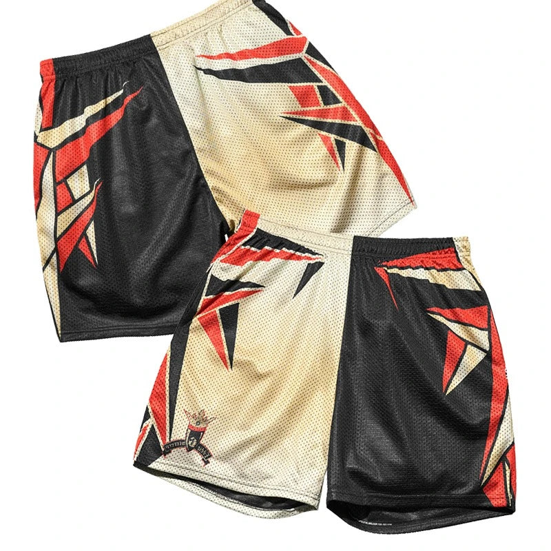 Fashion Gym Fitness Sports Men's Tiger Skull Retro Shorts Training Jogging Fast Dry Breathable Shorts Boxing Sports Beach Shorts