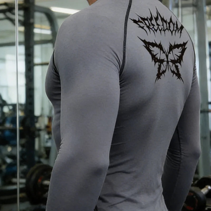 Casual Men's Sports Quick Drying Fitness, Long Sleeved Compression Vest For Running, Weightlifting Sports T-Shirt For Men's Fitn