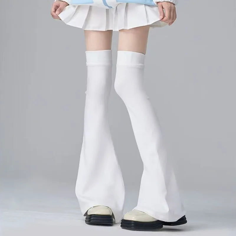 Y2K Leg Stockings Elasticity Slimming Knee Socks Japanese Style Spicy Femboy Over The Knee Horn Shaped Cuffs Sexy Accessories
