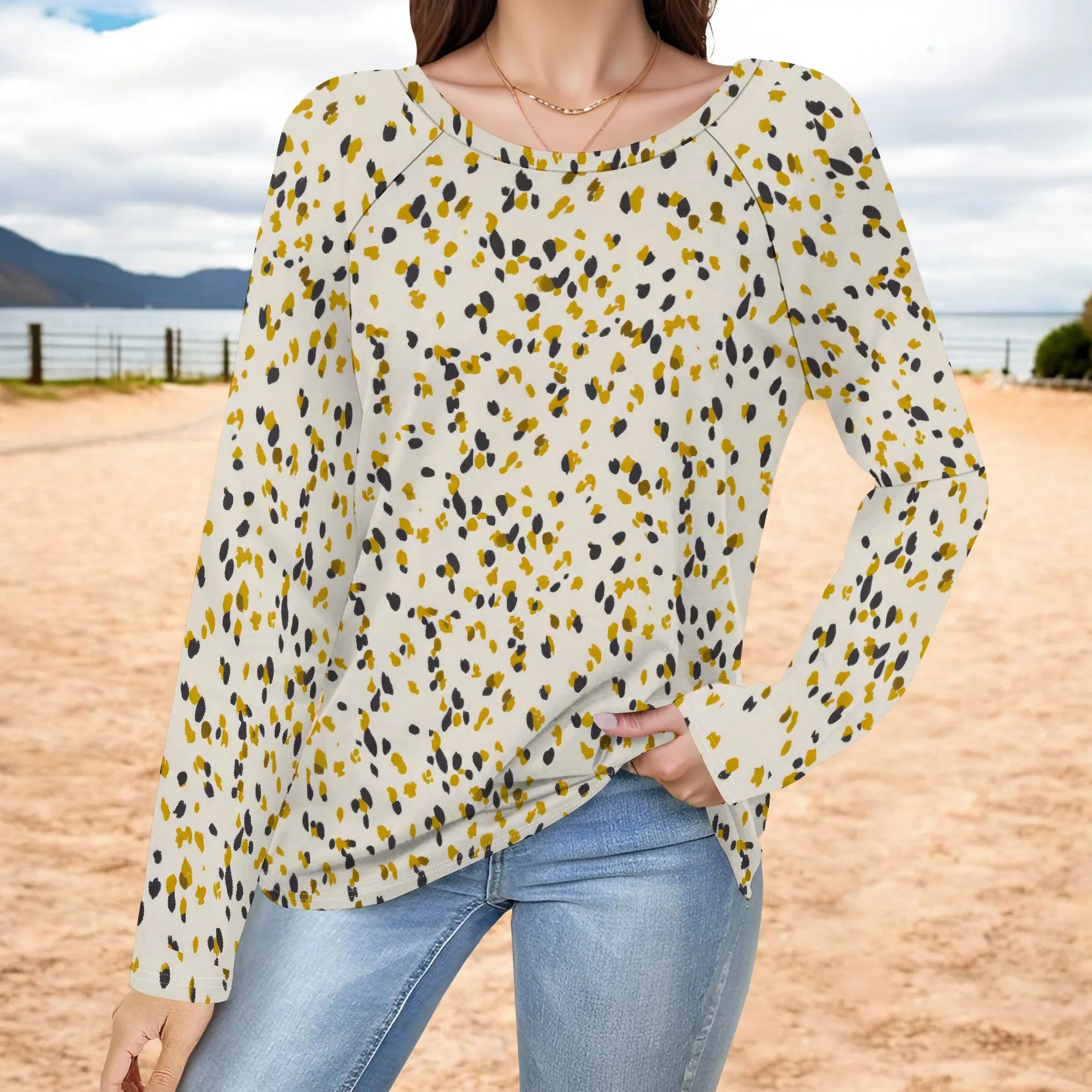 Women's Puff Long Sleeve Tunic Tops Pleated Crew Neck Blouses Dressy Casual Loose Fit Winter and Spring Shirts