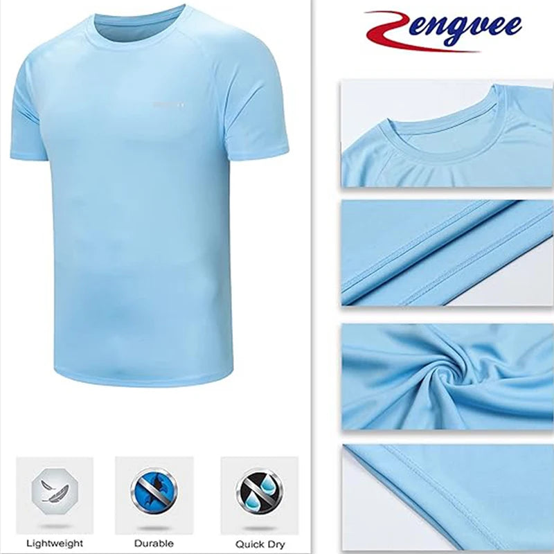 Men's Long Sleeve UPF 50+ Sun Protection Loose Fit Sports ,Swimming, Running,Fishing,Hiking Quick Drying Surfing T-Shirts