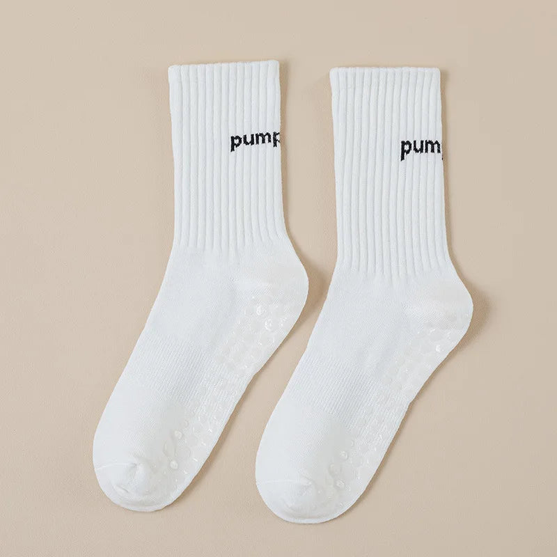 Women Mid Tube Yoga Socks Anti Slip Fashion Professional Pilates Socks Indoor Dance Trampoline Floor Fitness Sports Socks