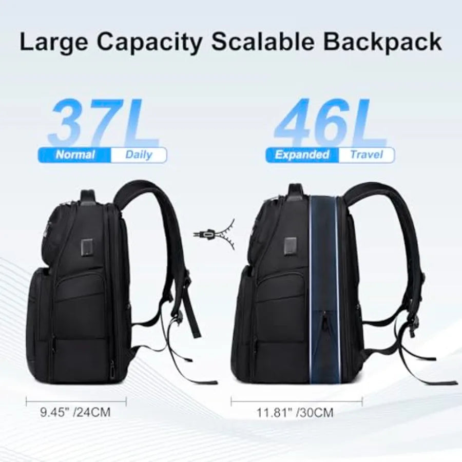 FENRUIEN Business Travel Backpack for MenLarge Capacity Laptop Backpack with USB Charging Port Multifunctional Water Resistant