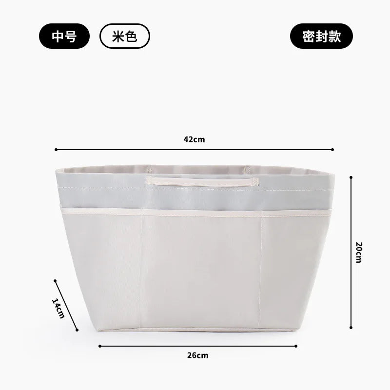 New Nylon Mesh Inner Bag  Lager Capacity Anti-Collapse Tote Liner Bag  Multi-Pocket Expand Space Insert Bag Compartments