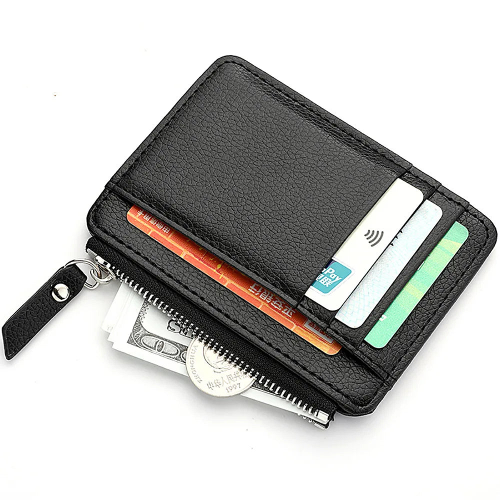 2025 New PU Leather Card Holder Wholesale: Compact Ultra-Thin Zipper ID Case, Short Coin Purse for Women, Best-Selling