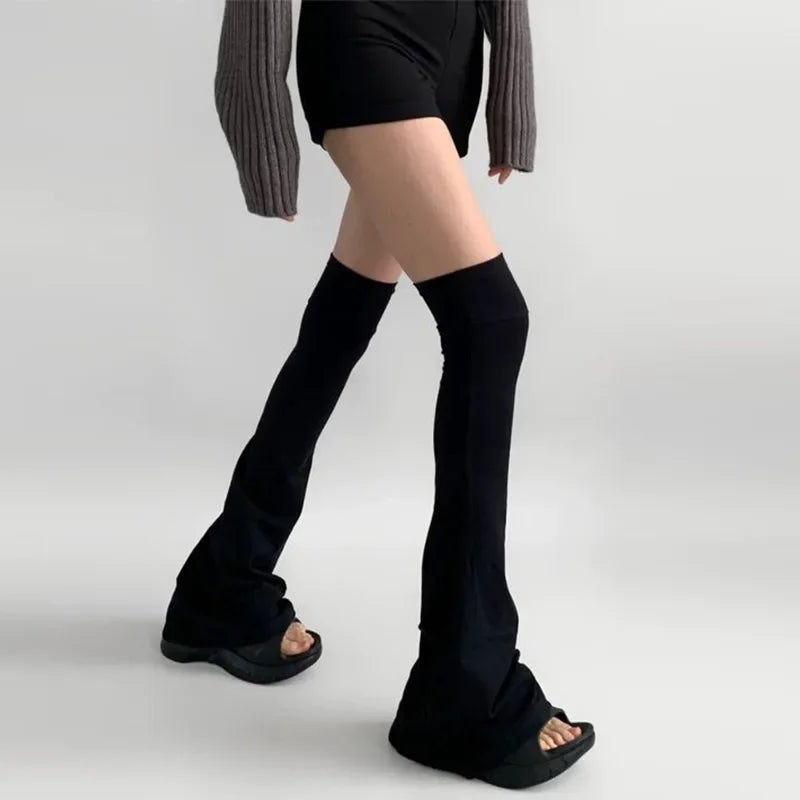 Y2K Leg Stockings Elasticity Slimming Knee Socks Japanese Style Spicy Femboy Over The Knee Horn Shaped Cuffs Sexy Accessories