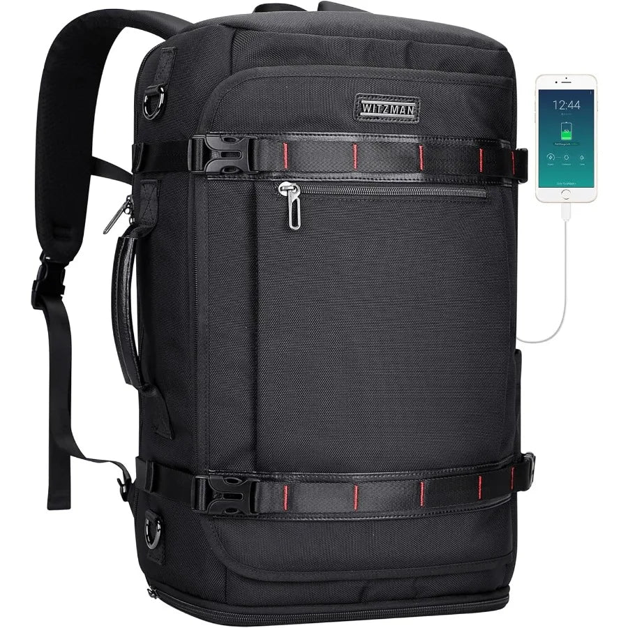 WITZMAN Travel Backpack for Men 35L Carry-on Laptop Backpack Luggage Fit 16 inch TSA Friendly Flight Approved with Shoe Compart